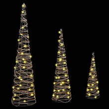 Kerstboom met 90 LED 3 pcs Warmwit 40 cm 60 cm 80 cm Rattan