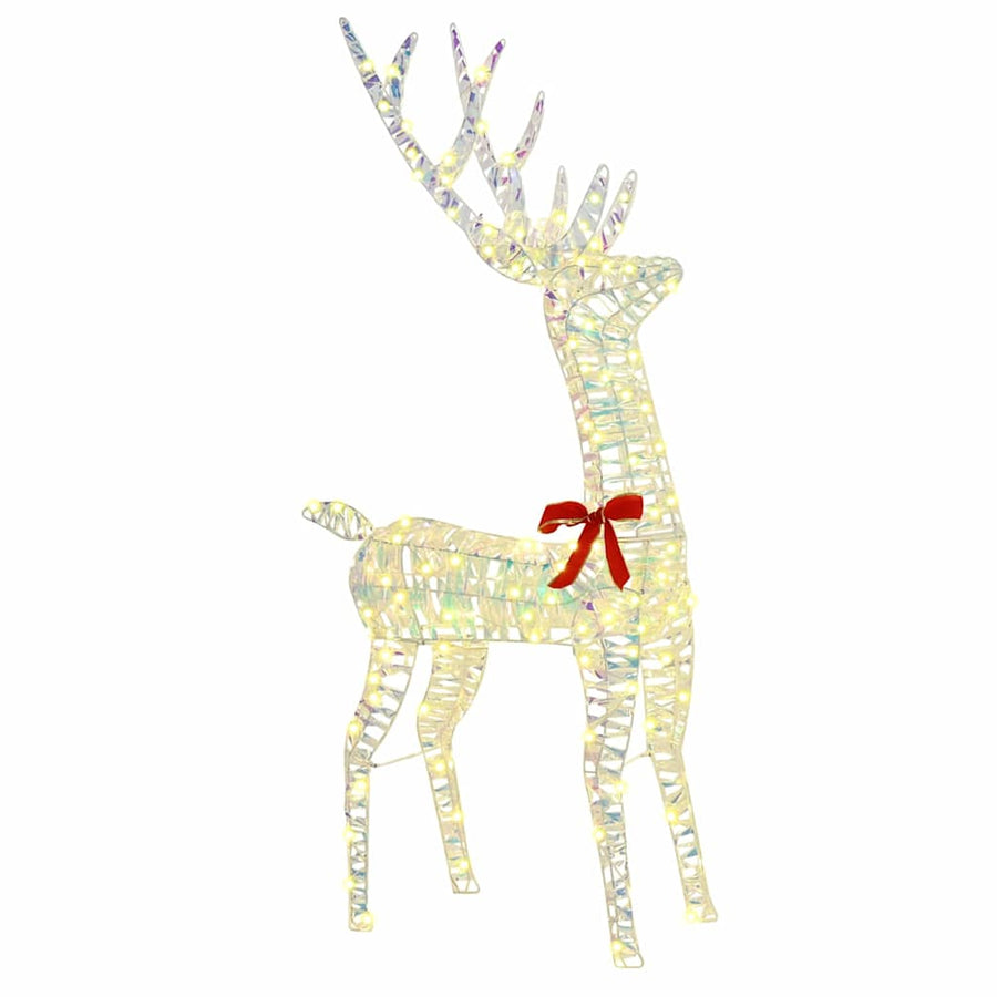 Rendier Familie 3 pcs Warmwit 128 cm PET