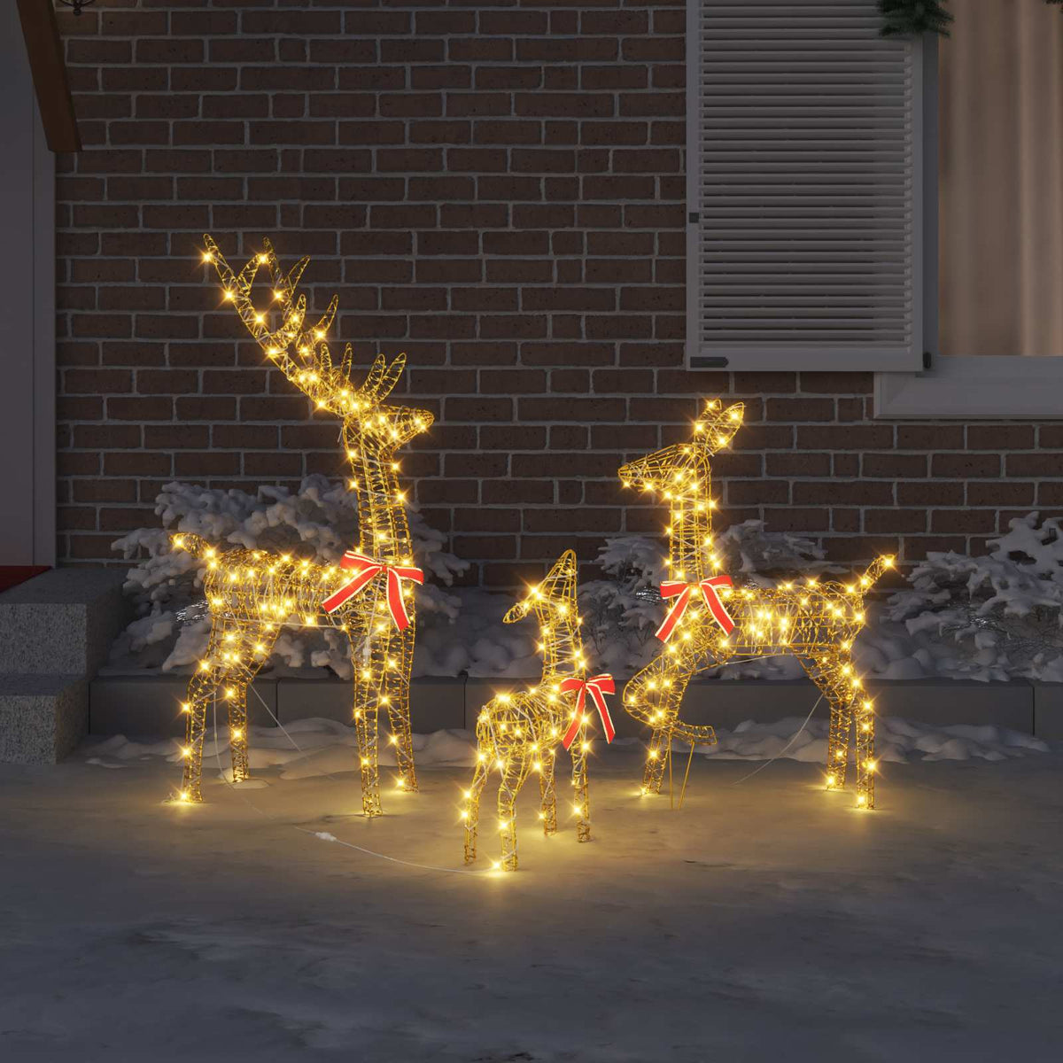 Rendier Familie 3 st 300 LED's Warmwit 67 x 26 x 127 cm PET