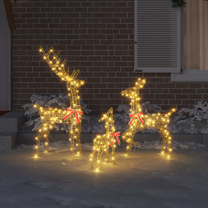 Rendier Familie 3 st 300 LED's Warmwit 67 x 26 x 127 cm PET