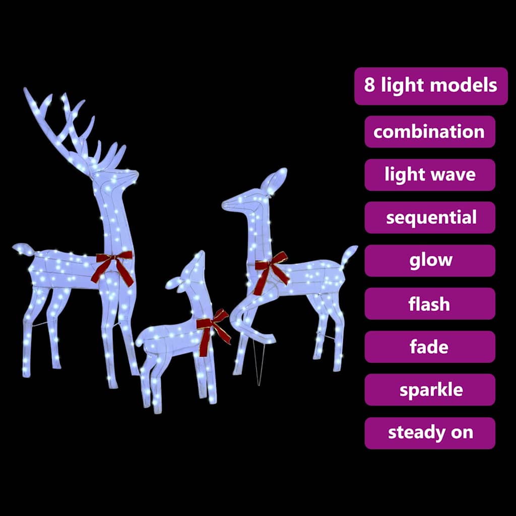 Rendierfamilie 3 pcs Koudwit 68 x 26 x 127 cm Stof