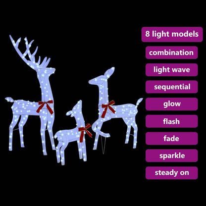 Rendierfamilie 3 pcs Koudwit 68 x 26 x 127 cm Stof