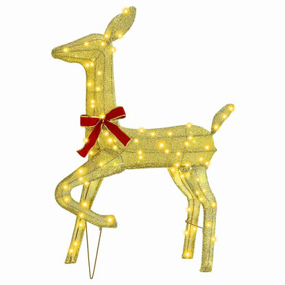 Rendierfamilie 3 pcs Warmwit 68 x 26 x 127 cm Stof