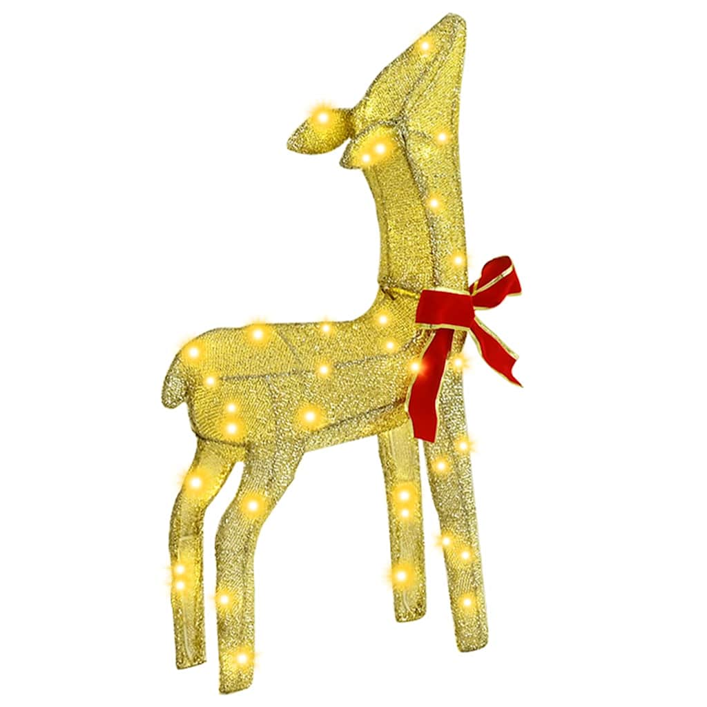 Rendierfamilie 3 pcs Warmwit 68 x 26 x 127 cm Stof