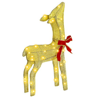 Rendierfamilie 3 pcs Warmwit 68 x 26 x 127 cm Stof