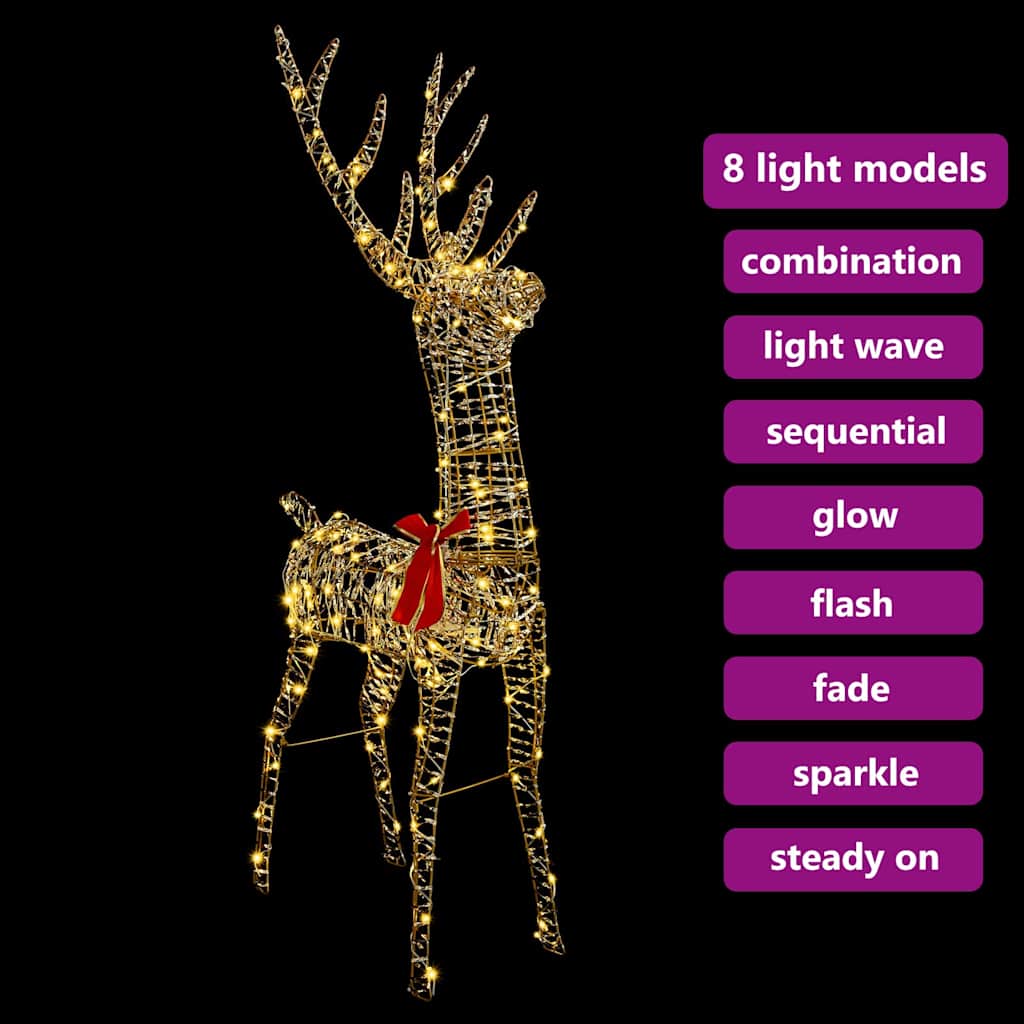 3D Rendier 140 LED's Warmwit 128 cm PET