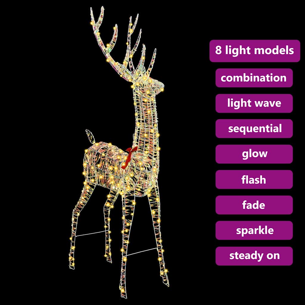 3D Rendier 250 LED's Warmwit 96 x 40 x 180 cm PET