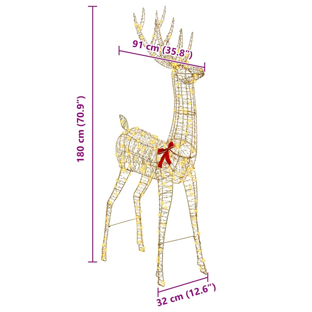 3D Rendier Warmwit 180 cm PET