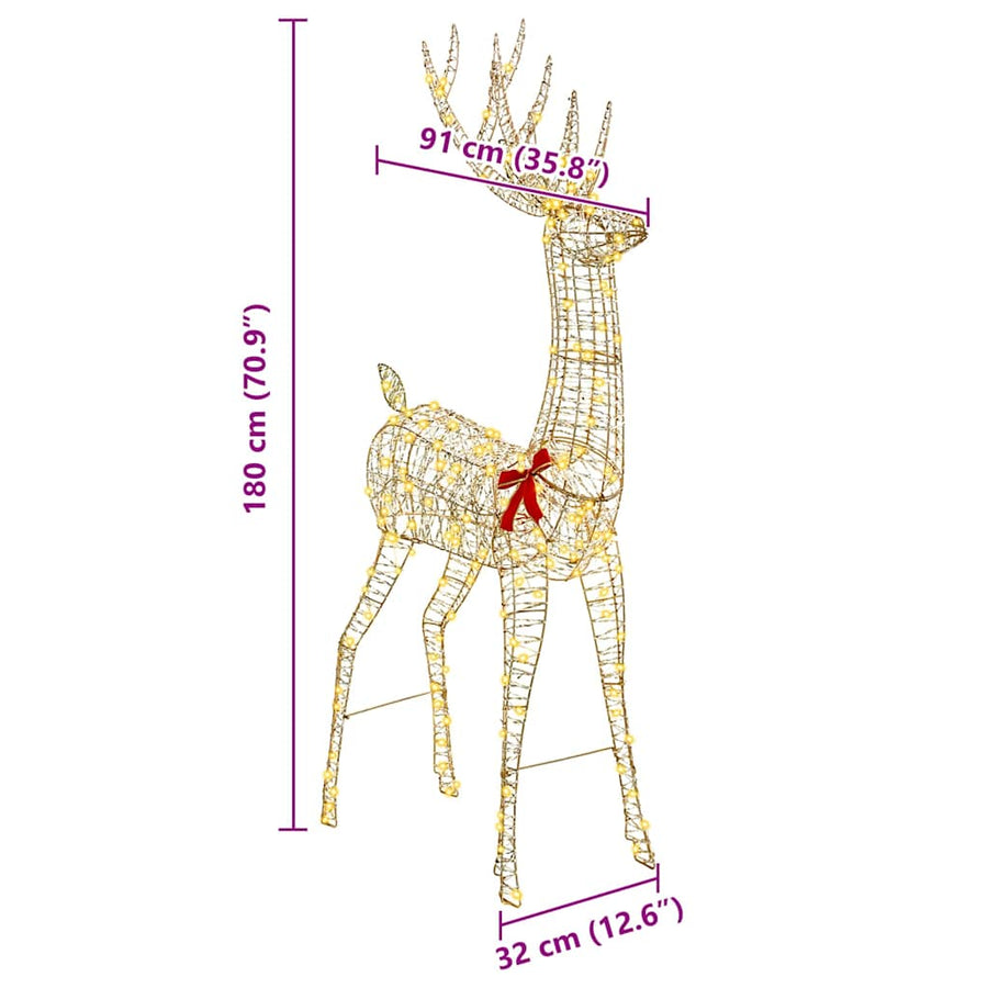 3D Rendier Warmwit 180 cm PET