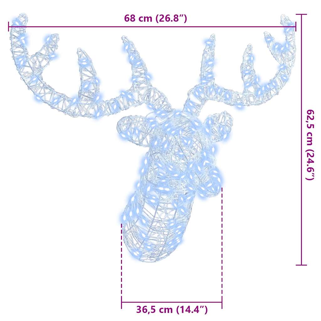 Hertenkop Koudwit 60 cm Acryl