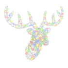 Deer head with 140 LED colorful 68 x 36.5 x 62.5 cm Acrylic