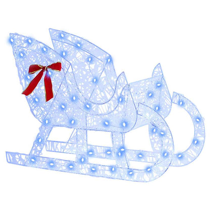 Rendier trek slede 200 LED's Blauw 70 x 26 x 129 cm Acryl