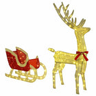 Rendier met slede decoratie 151x28x128.5 cm warmwit 200 LED