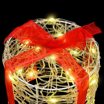 Decoratie voor Geschenkdoos 3 pcs Warmwit 20 x 20 x 21 cm Acryl