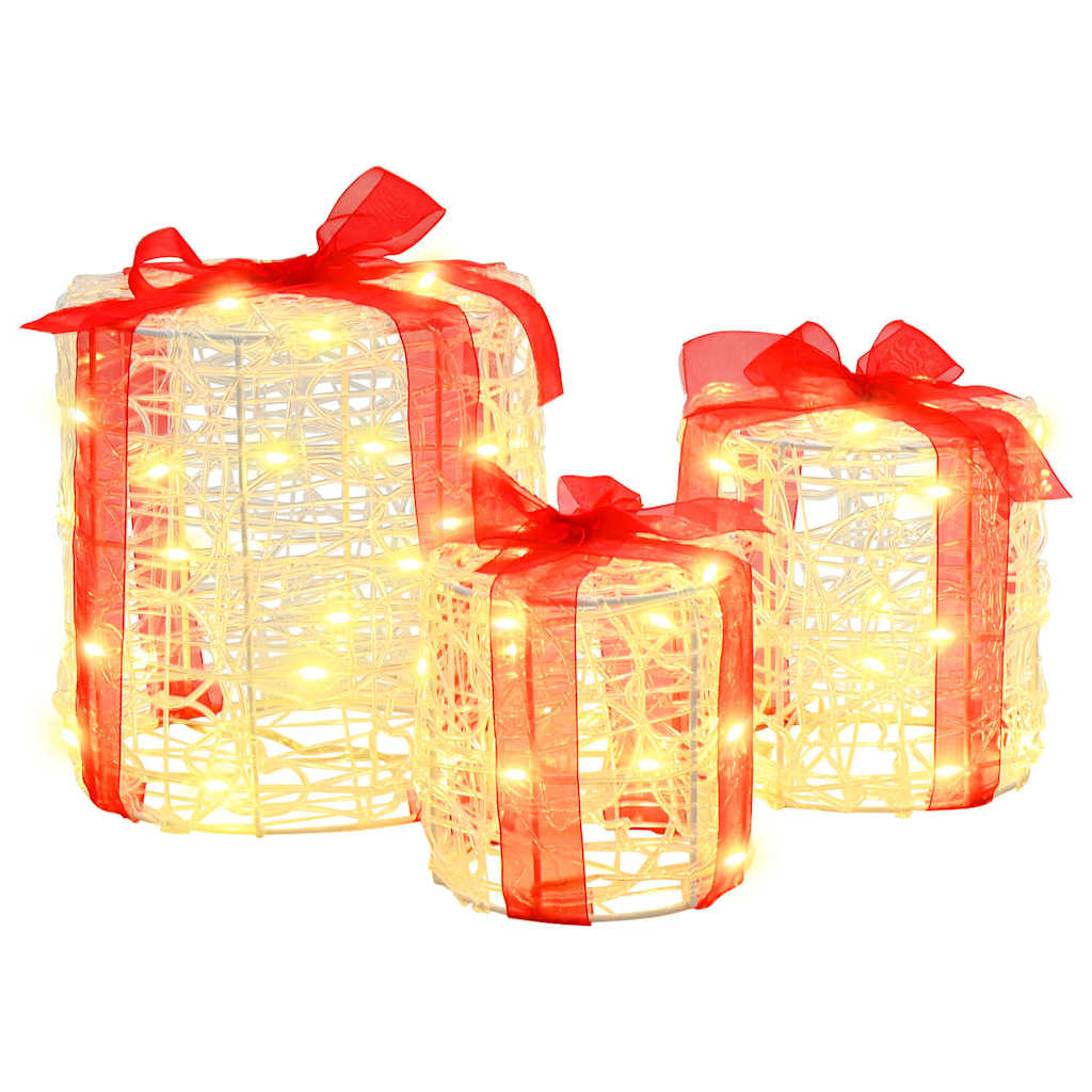 Decoratie voor Geschenkdoos 3 pcs Warmwit 20 x 20 x 21 cm Acryl