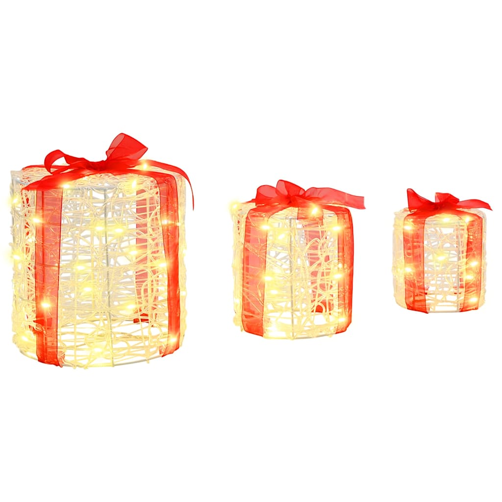 Decoratie voor Geschenkdoos 3 pcs Warmwit 20 x 20 x 21 cm Acryl