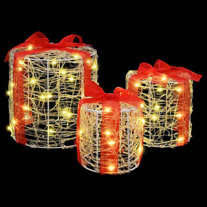 Decoratie voor Geschenkdoos 3 pcs Warmwit 20 x 20 x 21 cm Acryl