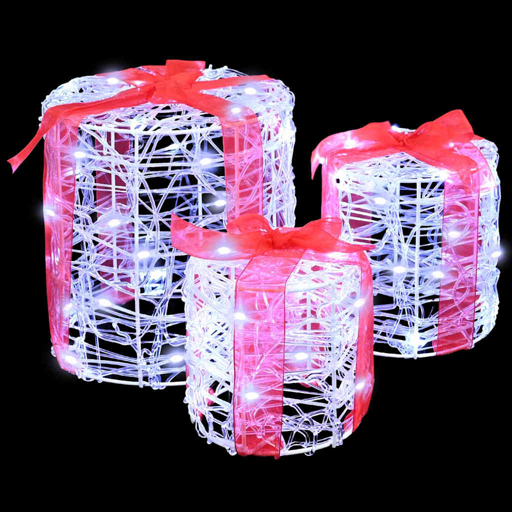 Decoratie voor Geschenkdoos 3 pcs Koudwit 20 x 20 x 21 cm Acryl