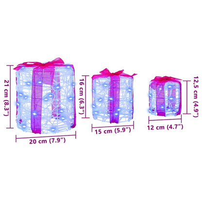 Decoratie voor Geschenkdoos 3 pcs Blauw 20 x 20 x 21 cm Acryl