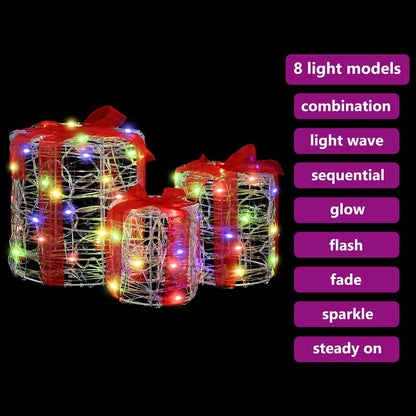 Decoratie voor Geschenkdoos 3 pcs kleurrijk 20 x 20 x 21 cm