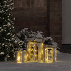 Verlichte cadeauboxen 3 st warmwit USB 20x20x20 cm PET
