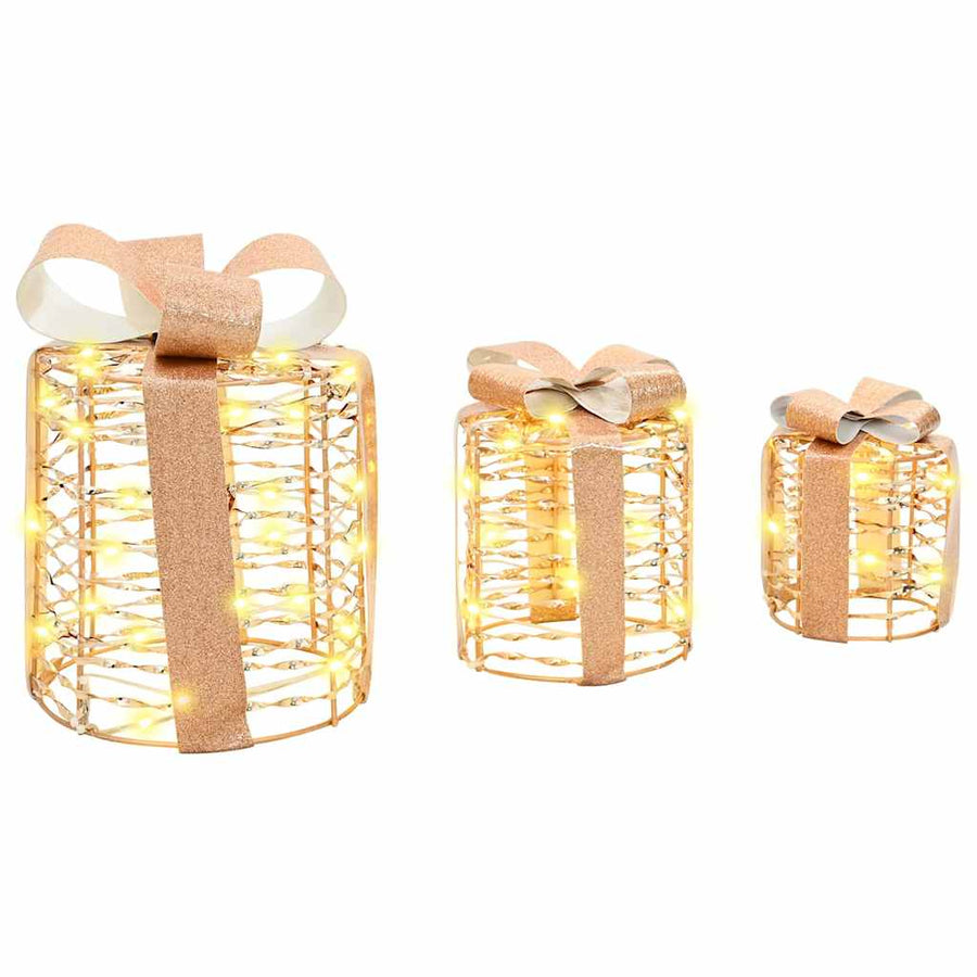 Cadeau Doos Decoratie 3 pcs Warmwit 12 cm 15 cm 20 cm PET