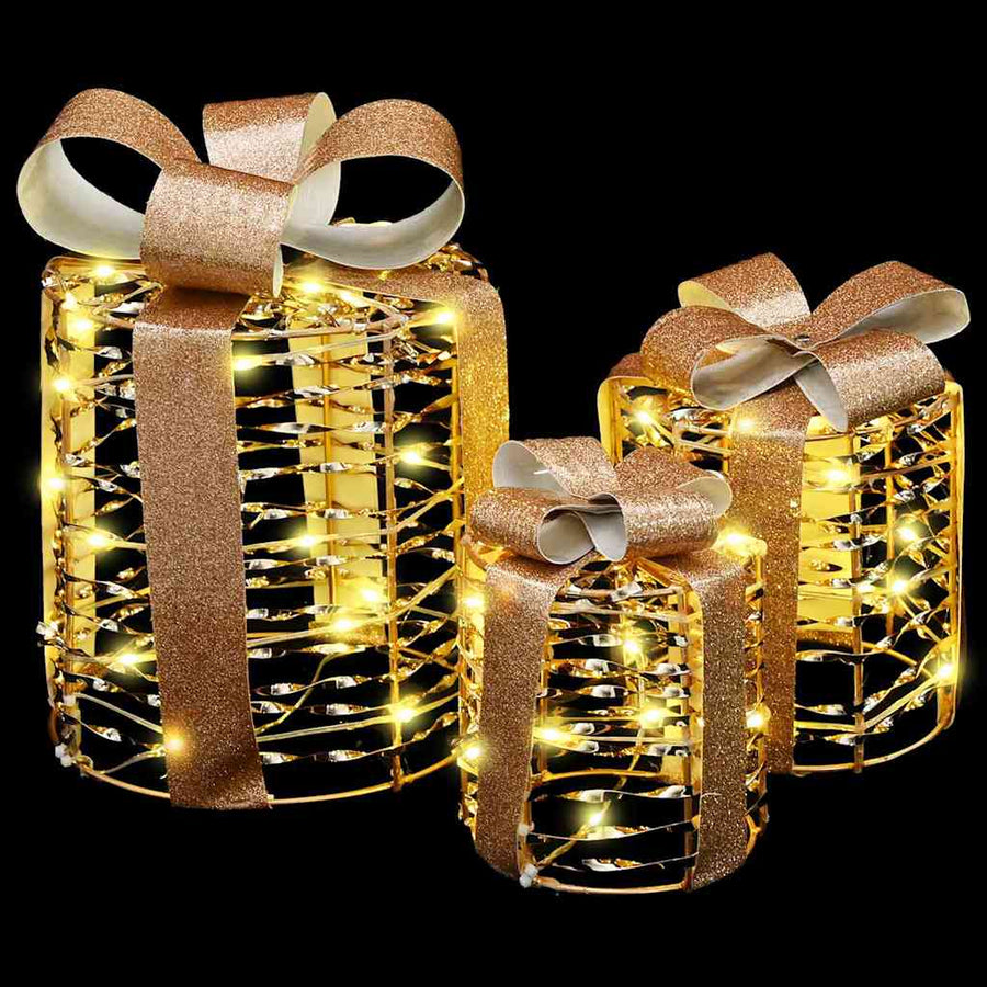 Cadeau Doos Decoratie 3 pcs Warmwit 12 cm 15 cm 20 cm PET