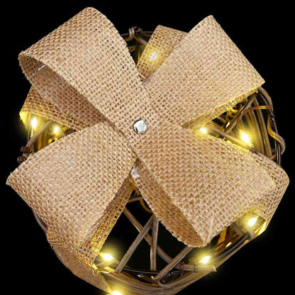 Cadeau Doos Decoratie 3 st Warmwit 20 x 20 x 20 cm Rattan