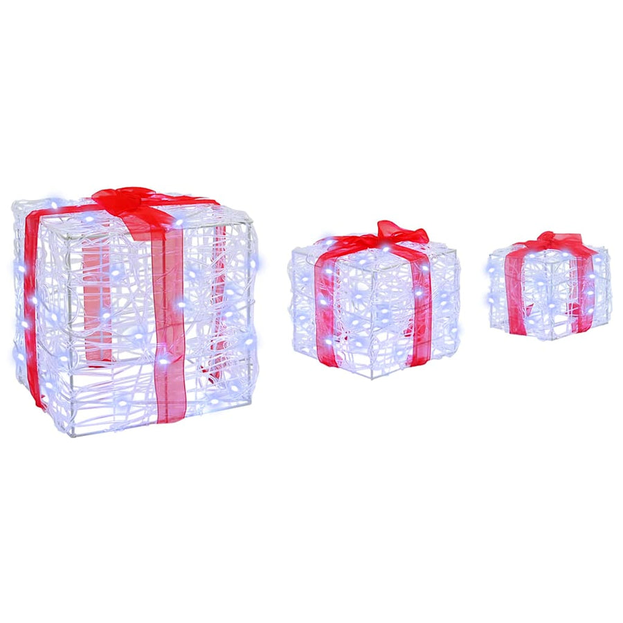 Cadeau Doos met 60 LED 3 pcs Koudwit 20 x 20 x 20 cm Acryl