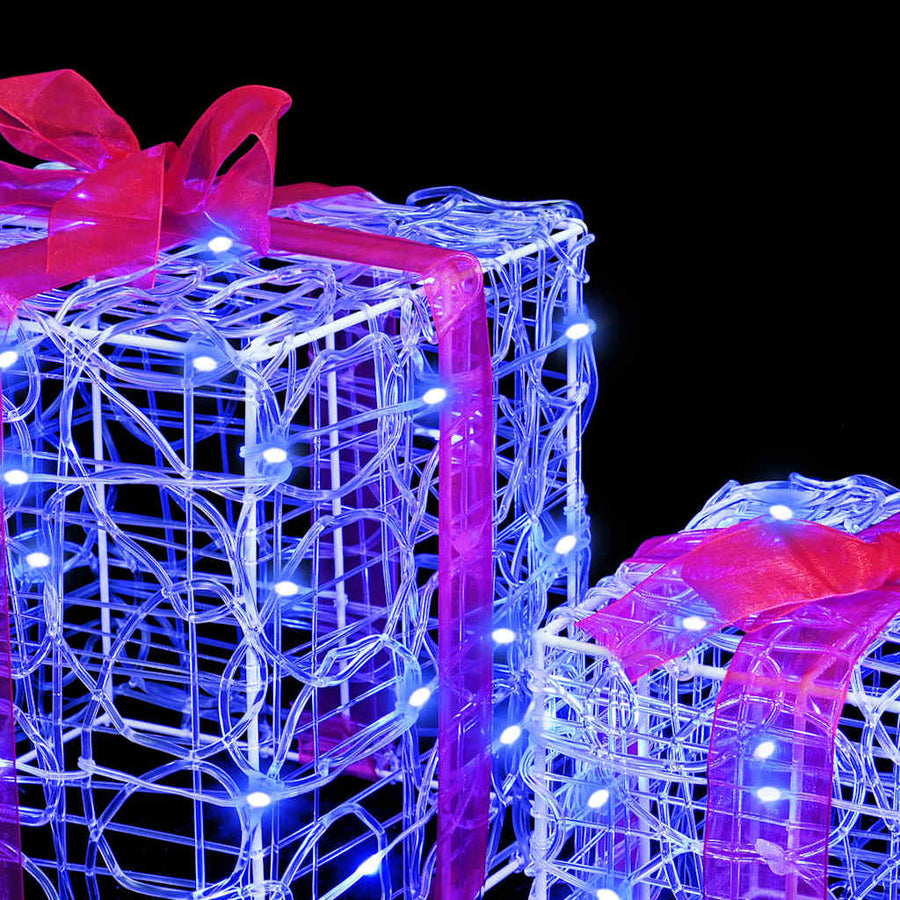 Cadeau Doos met 60 LED 3 pcs Blauw 20 x 20 x 20 cm Acryl