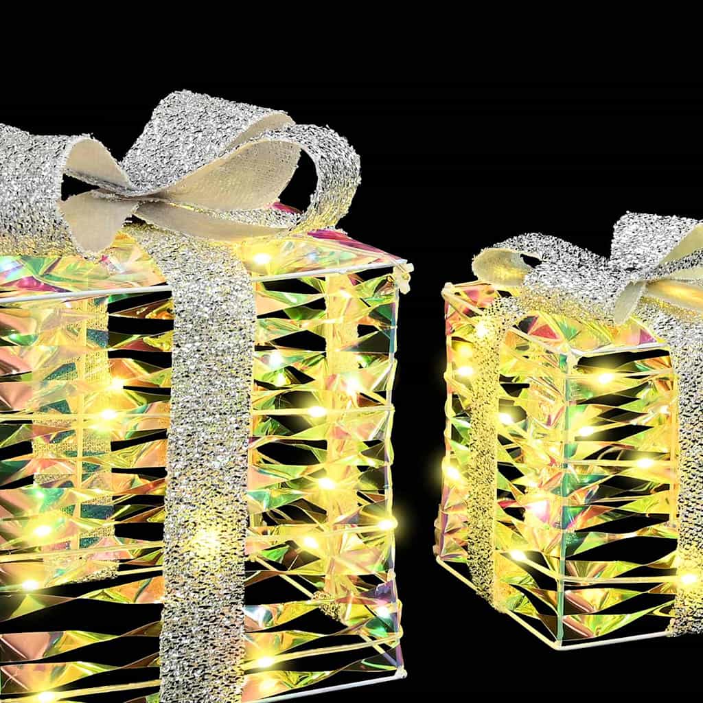 Cadeau Doos met 60 LED 3 pcs Warmwit 20 x 20 x 20 cm PET