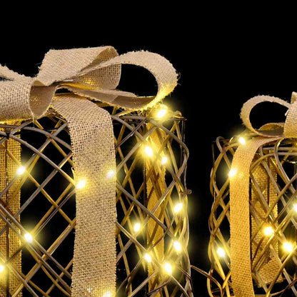 Verlichte kerstcadeau doos 3 st Warmwit
