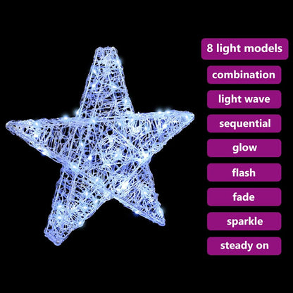 3D Ster met 50 LED Koudwit 55 x 53,5 x 10 cm Acryl