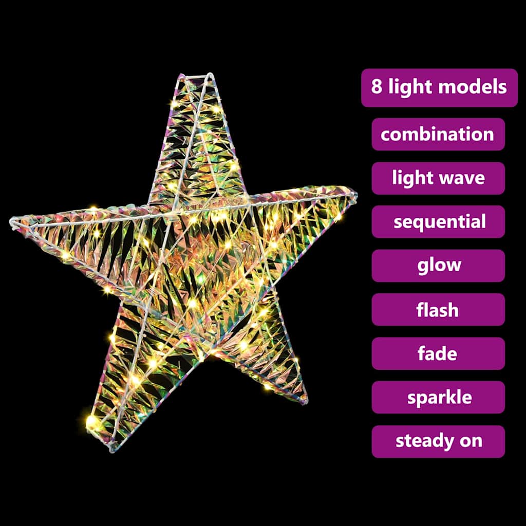 3D Ster met 50 LED Warmwit 55 x 52.5 x 9 cm PET