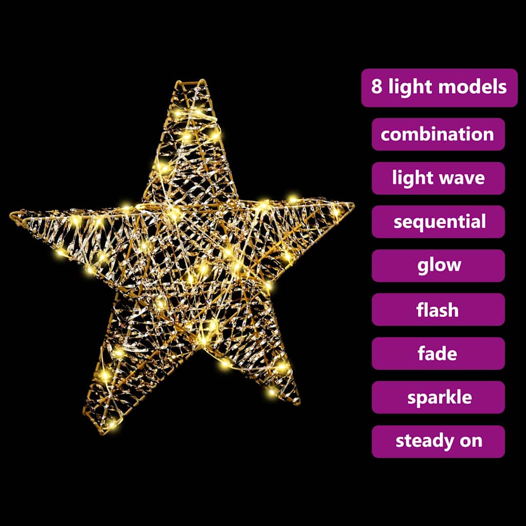 3D Ster met 50 LED Warmwit 55 x 52.5 x 9 cm PET