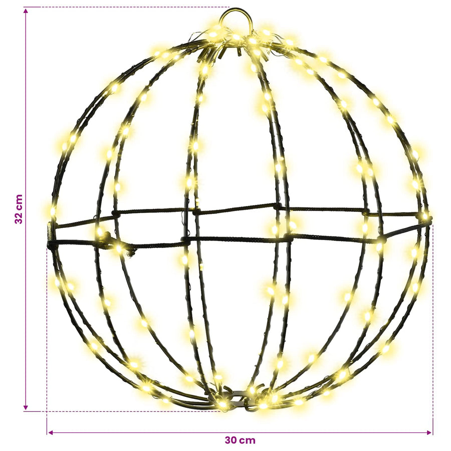 Bal Warmwit 30 x 30 x 32 cm Metaal 96 LED's