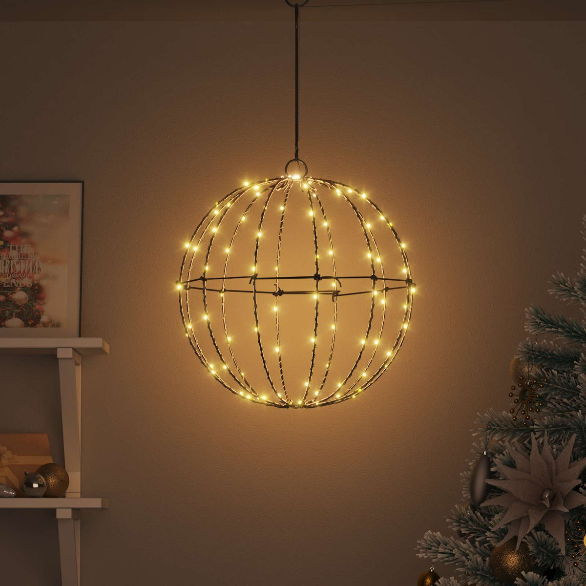 Bal Warmwit 40 x 40 x 42 cm Metaal 120 LED's