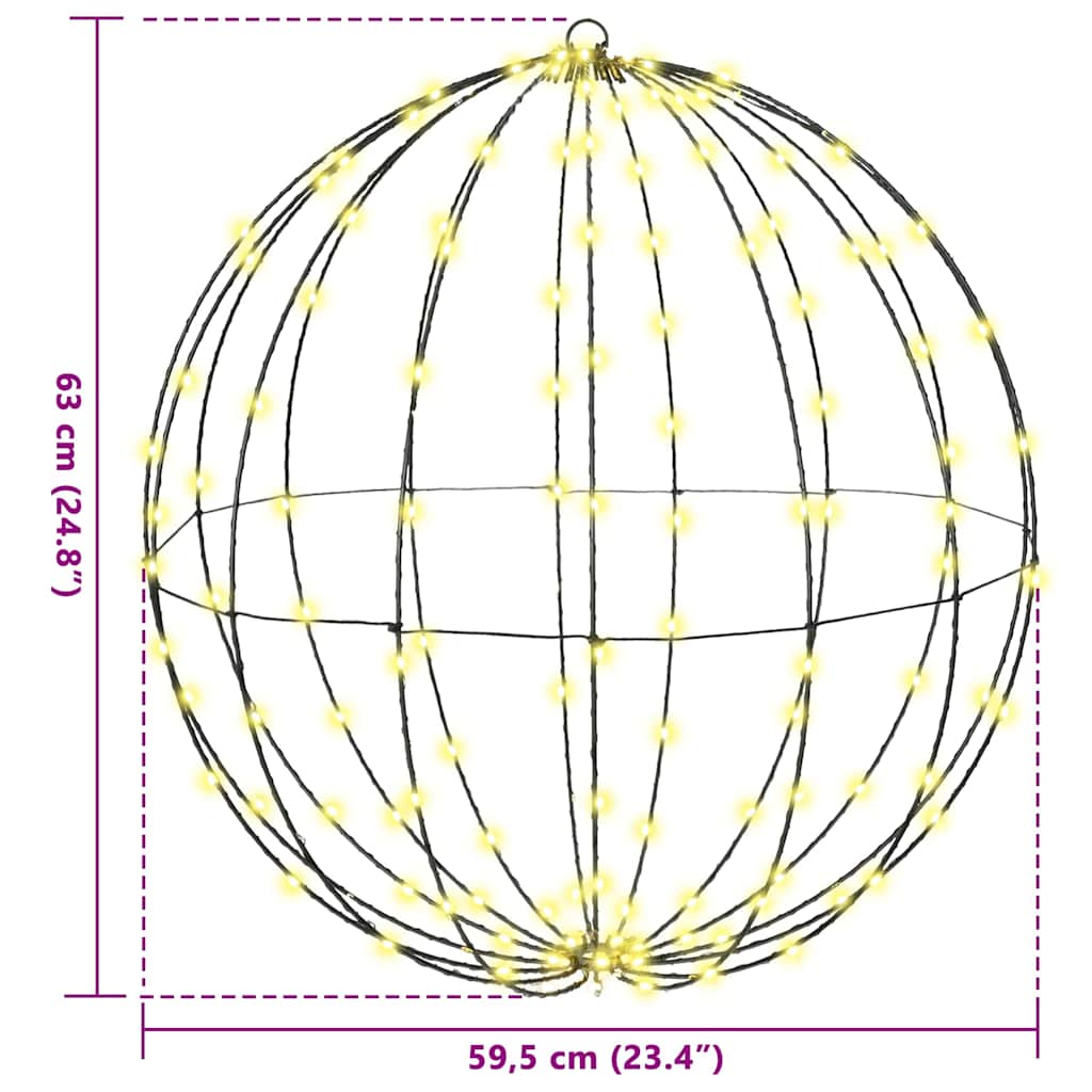 Bal met 192 LED Warmwit 60 cm Metaal