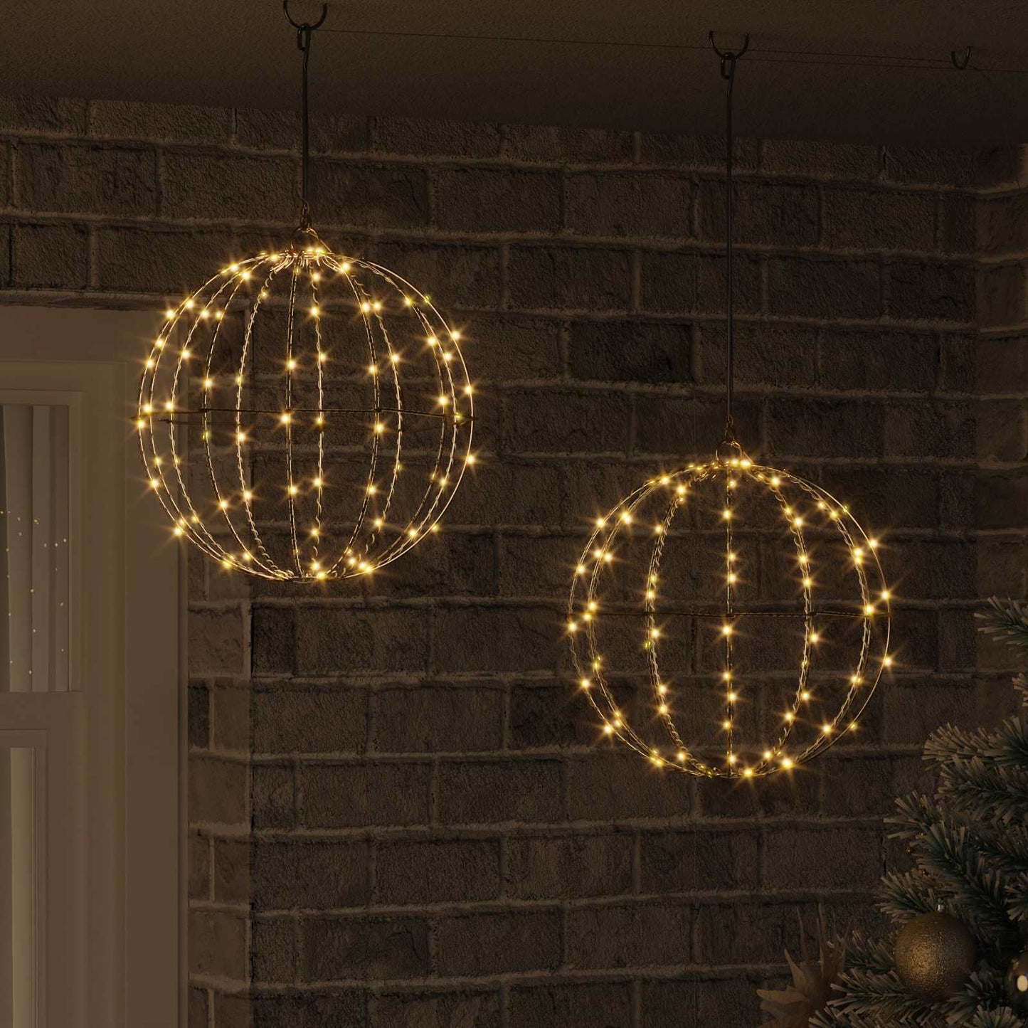 Bal Met 192 Led 2 Pcs 30 X 30 X 32 Cm Metaal 2