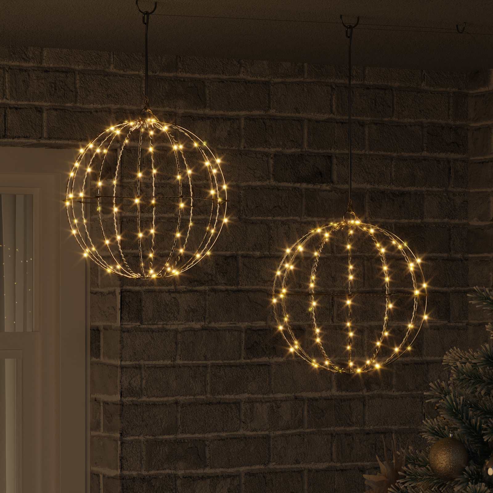 Bal Met 192 Led 2 Pcs 30 X 30 X 32 Cm Metaal 2