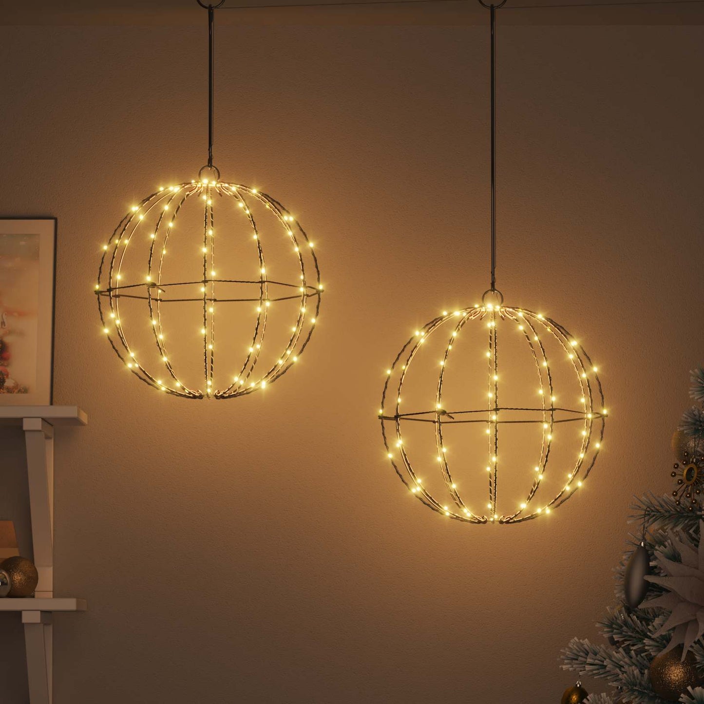 Bal Met 192 Led 2 Pcs 30 X 30 X 32 Cm Metaal 2