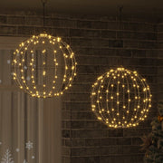 Lichtballen set 2 st warmwit metaal 50x52 cm 320 LED