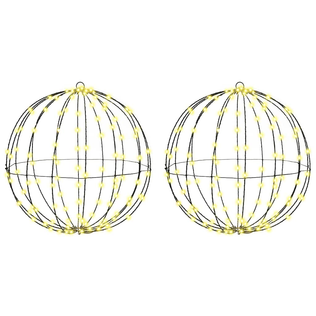 Bal 2 st Warmwit 50 x 50 x 52 cm Metaal 320 LED's