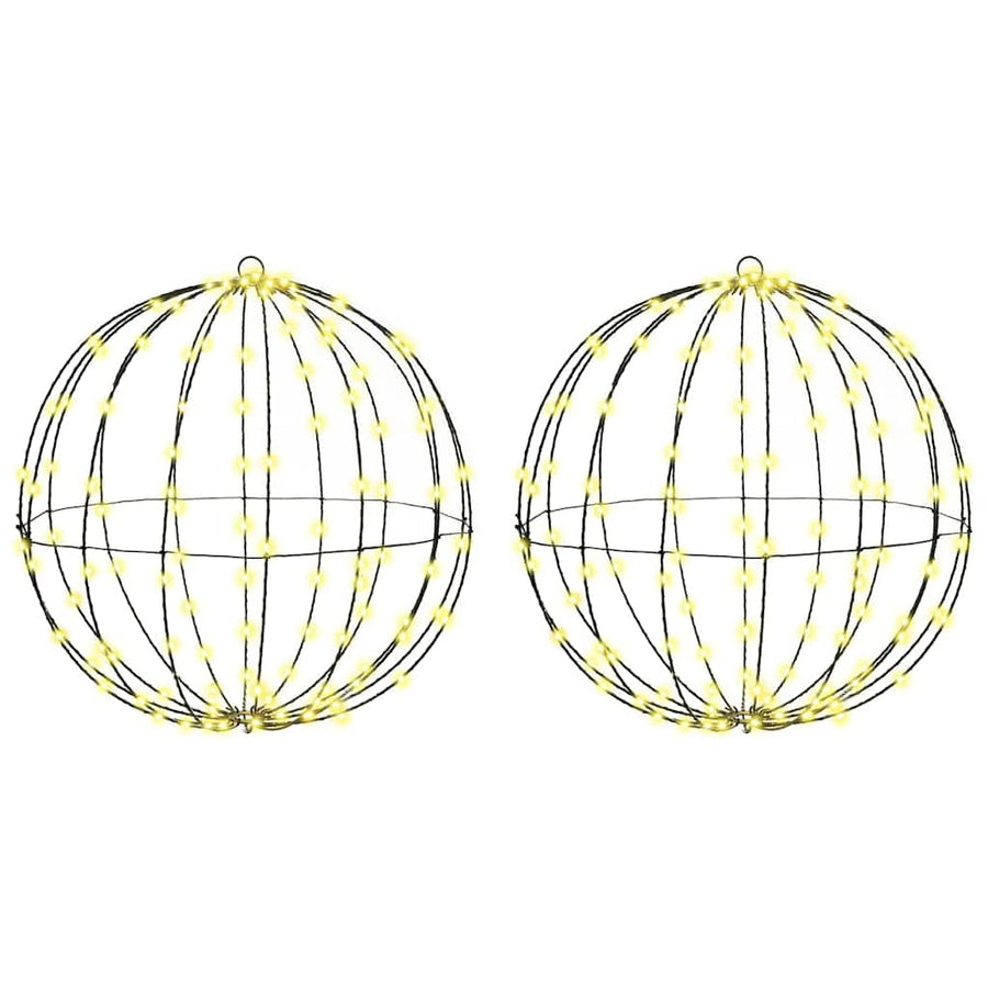 Bal 2 st Warmwit 50 x 50 x 52 cm Metaal 320 LED's