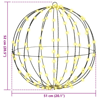 Bal 2 st Warmwit 50 x 50 x 52 cm Metaal 320 LED's