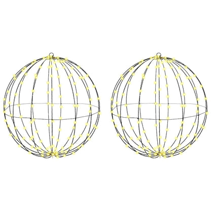 Bal met 384 LED 2 pcs Warmwit 60 cm Metaal