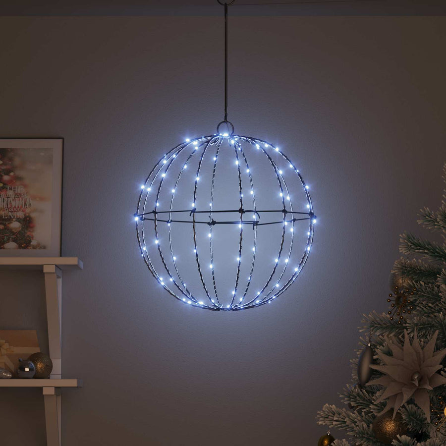 Bal 120 LED's Koudwit 40,5 x 40,5 x 42 cm Metaal
