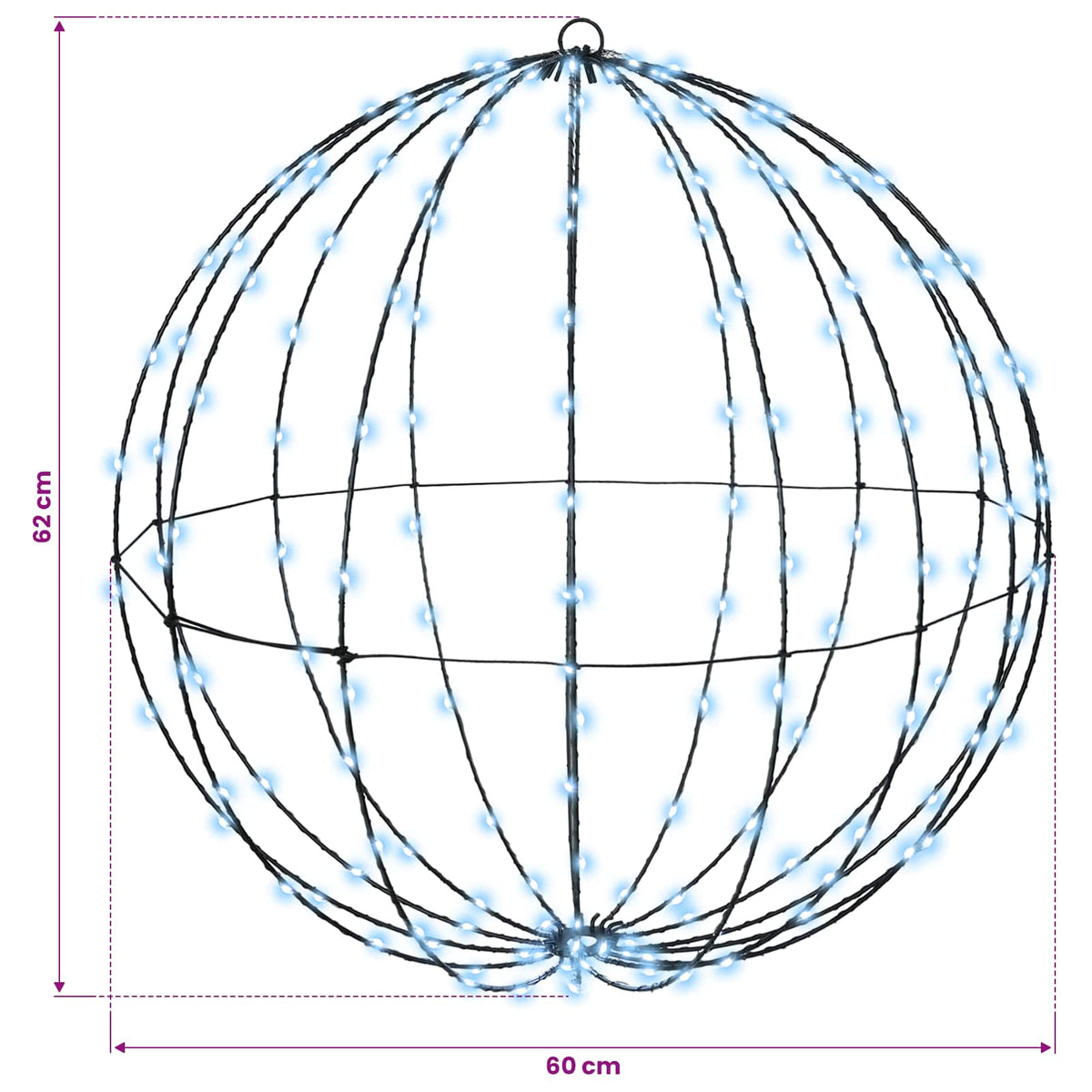 Bal Koudwit 60 x 60 x 62 cm Metaal 192 LED's