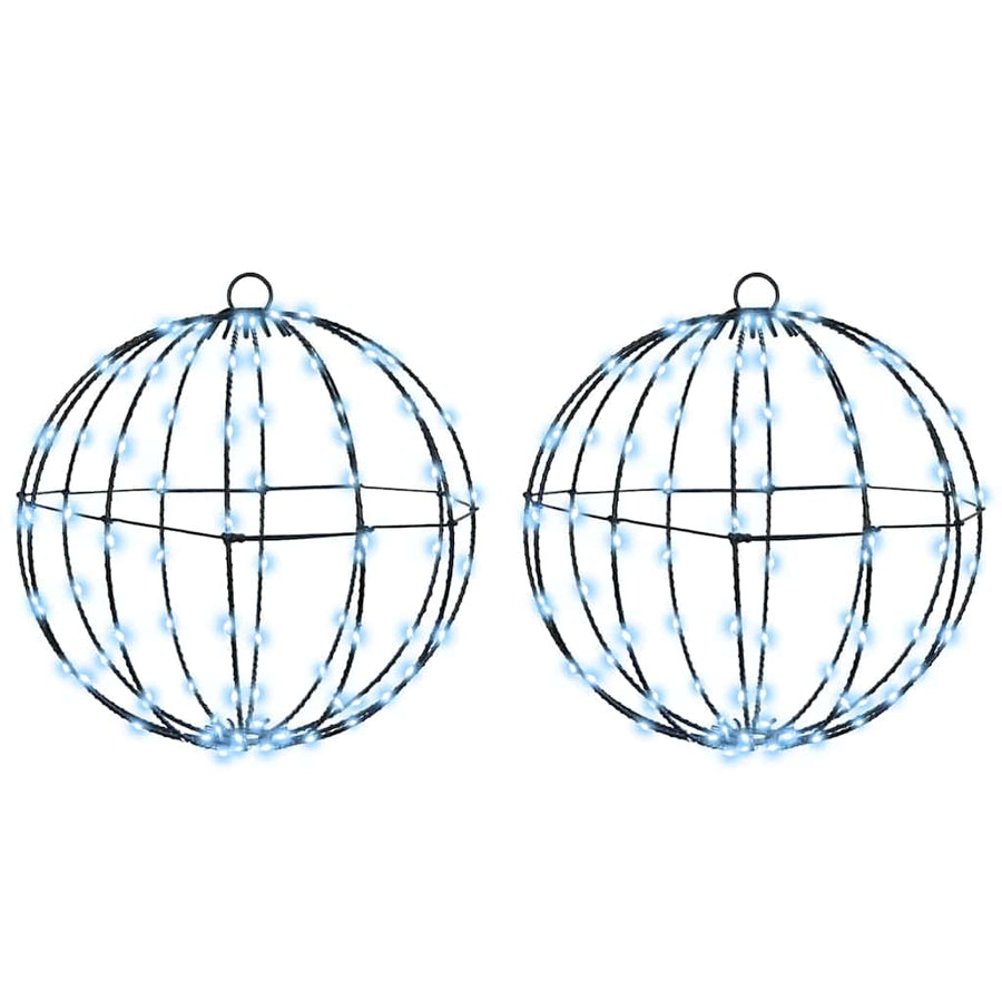 Bal met 192 LED 2 pcs Koudwit 30 cm Metaal
