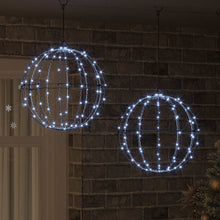 Bal 2 st 192 LED's Koudwit 40,5 x 40,5 x 42 cm Metaal